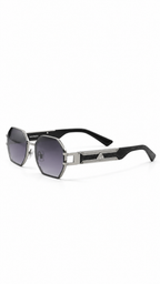 Maybach TS9126 Octagonal Sunglasses – Silver Metal / Grey Gradient Lenses (58mm)