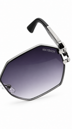 Maybach TS9126 Octagonal Sunglasses – Silver Metal / Grey Gradient Lenses (58mm)
