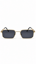 Tommy Hilfiger WS1452 Gold Metal Rectangular Sunglasses Signature Flag Logo Dark Grey Lenses 54mm