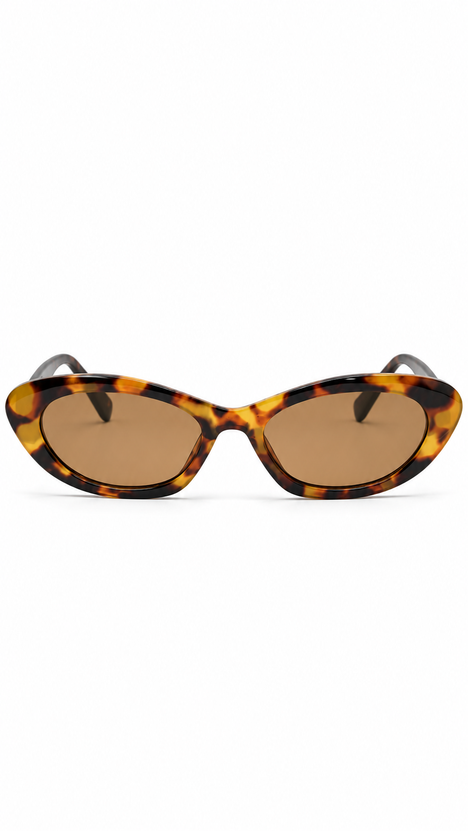 Miu Miu 6149 Havana Tortoiseshell Oval Sunglasses Gold Vertical Logo Temples Brown Lenses 52mm