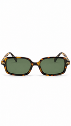 Miu Miu 34111 Rectangular Sunglasses – Tortoiseshell / Green Lenses (58mm)