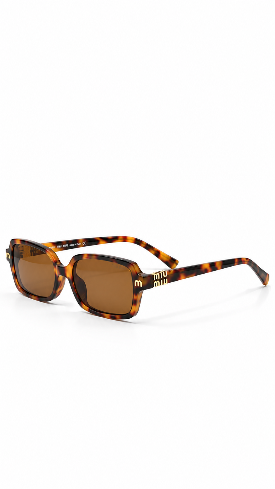 Miu Miu 34111 Rectangular Sunglasses – Tortoiseshell / Brown Lenses (58mm)