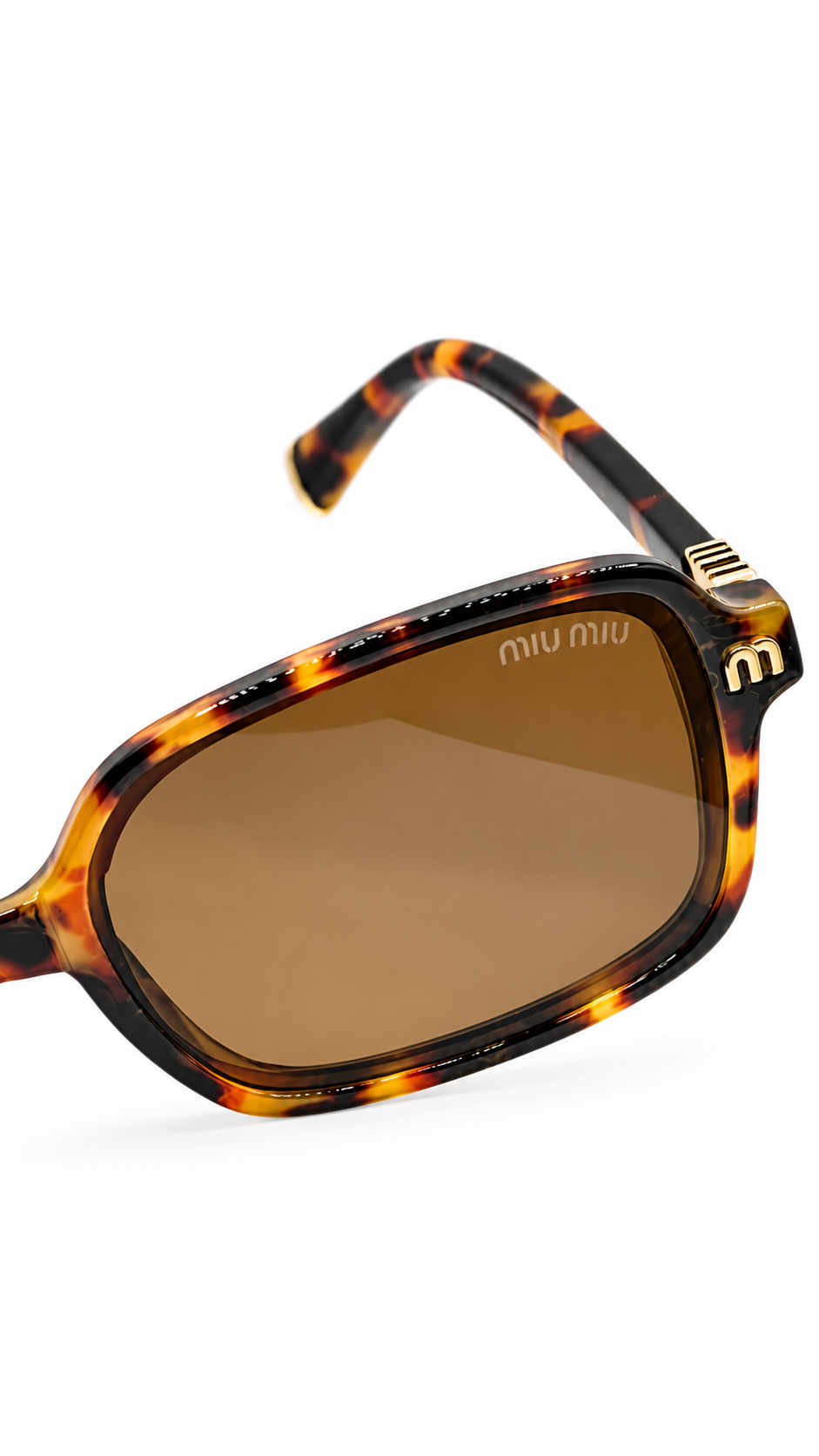 Miu Miu 34111 Rectangular Sunglasses – Tortoiseshell / Brown Lenses (58mm)