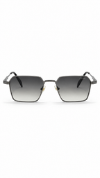 Cartier 69516 Dark Silver Gunmetal Metal Frame Square Sunglasses Gradient Grey 59mm