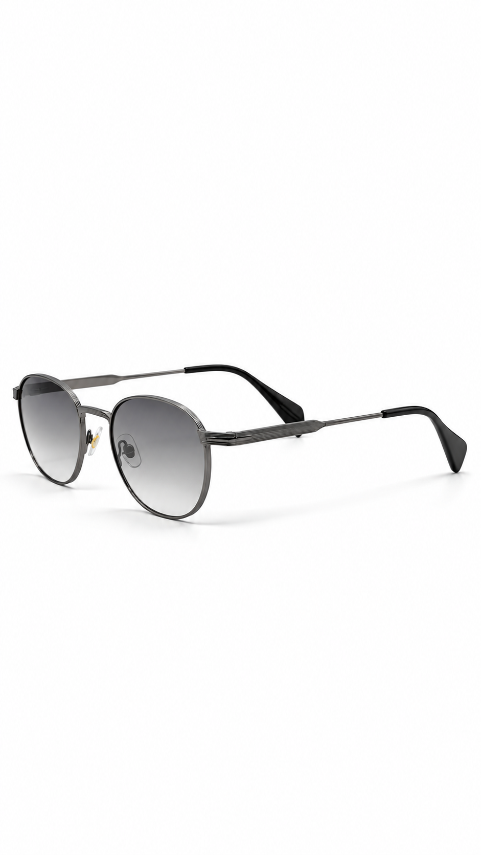Cartier 69615 Dark Silver Gunmetal Metal Frame Sunglasses Gradient Grey Lenses 56mm
