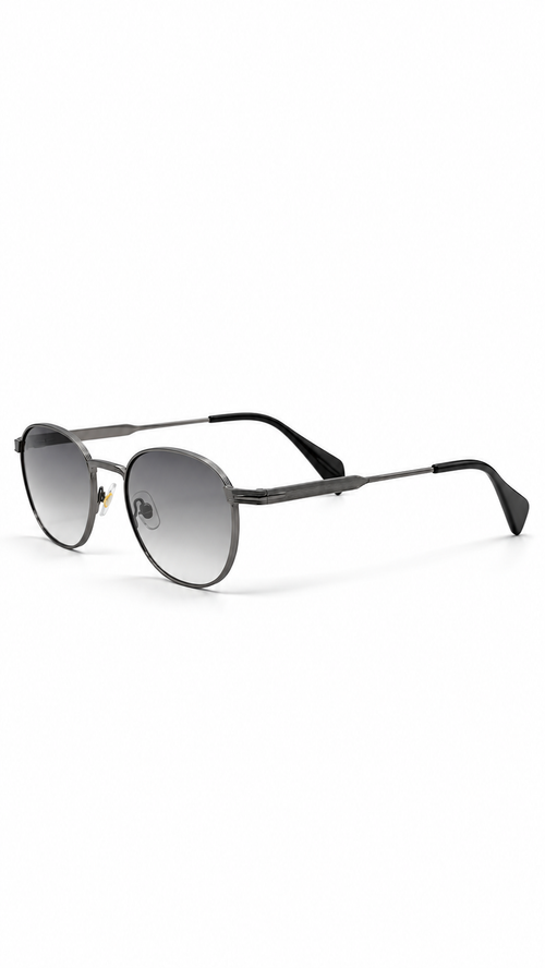 Cartier 69615 Dark Silver Gunmetal Metal Frame Sunglasses Gradient Grey Lenses 56mm