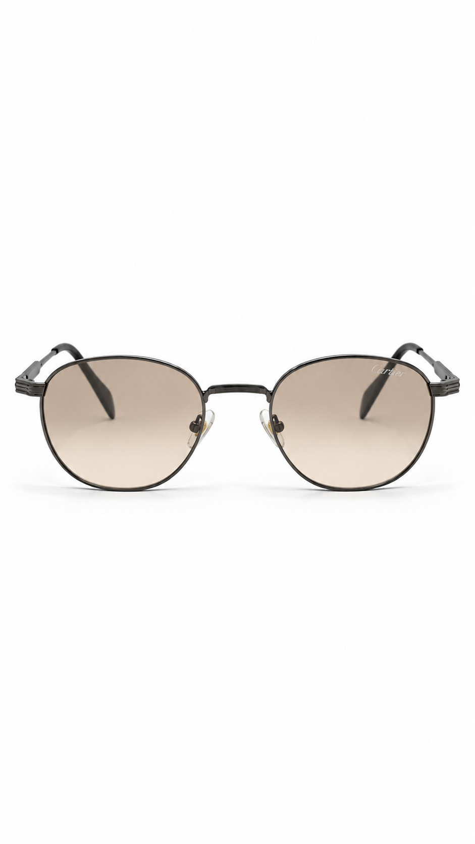 Cartier 69615 Gunmetal Rounded Square Sunglasses – Rose Tint Lenses (56mm)