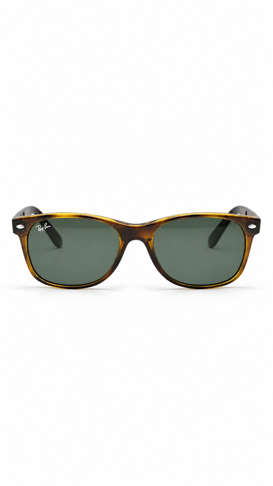 Ray-Ban RB 2132 New Wayfarer Dark Tortoise Sunglasses – G-15 Green Lenses (55mm)