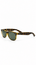 Ray-Ban RB 2132 New Wayfarer Dark Tortoise Sunglasses – G-15 Green Lenses (55mm)