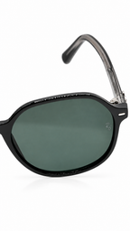 Ray-Ban RB 2198 Hexagonal Black Sunglasses – G-15 Green Lenses (51mm)