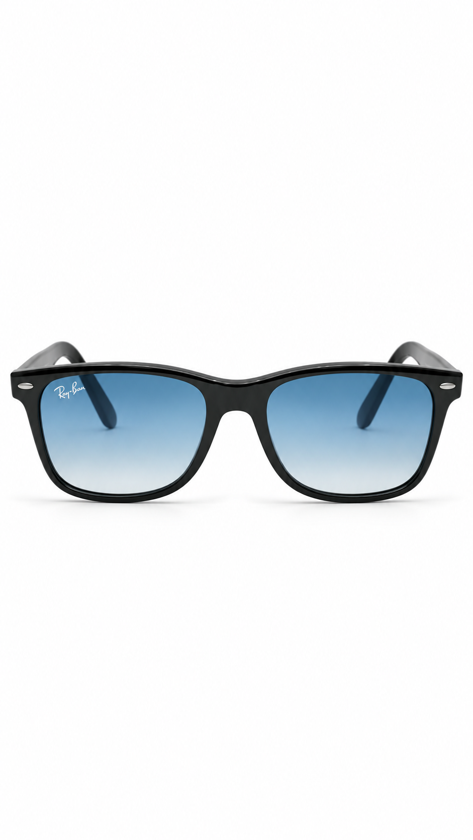 Ray-Ban RB 2132 New Wayfarer Black Sunglasses – Blue Gradient Lenses (55mm)