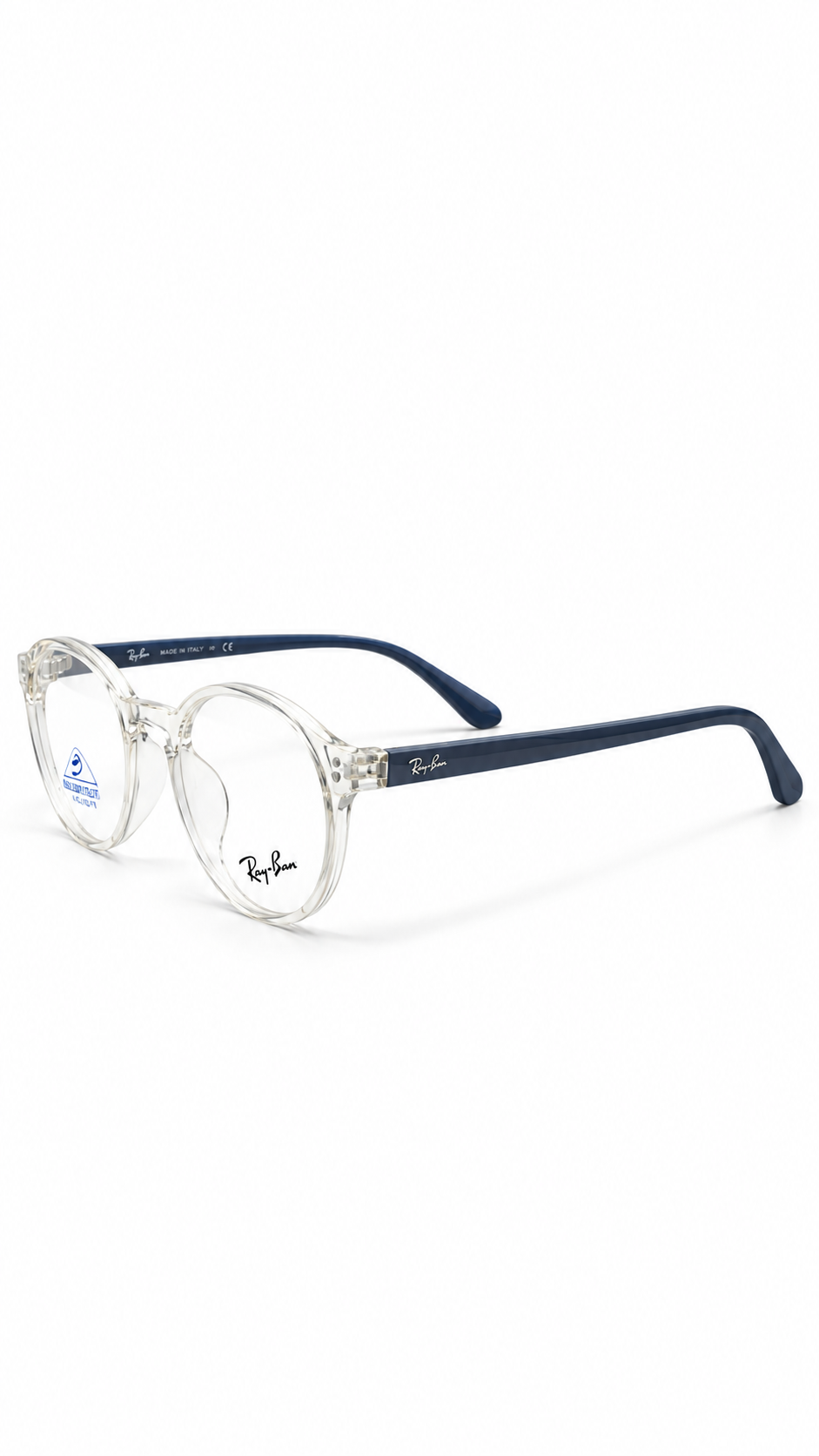 Ray-Ban 7366 Clear & Slate Blue Round Eyeglasses (47mm)