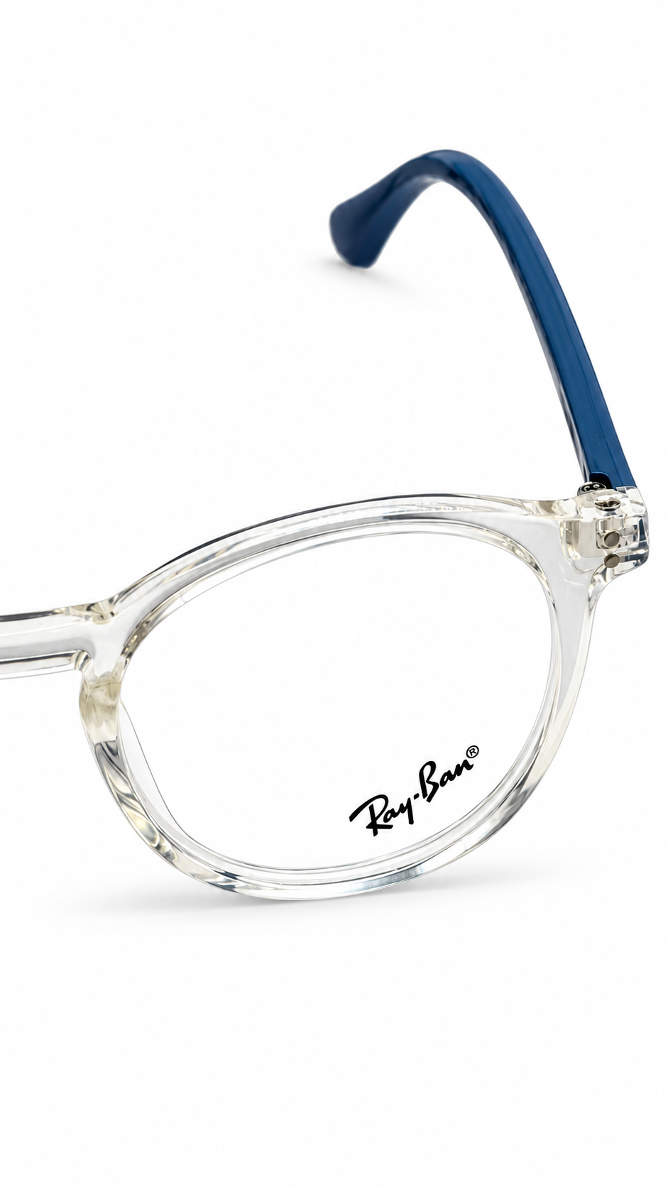 Ray-Ban 7366 Clear & Slate Blue Round Eyeglasses (47mm)