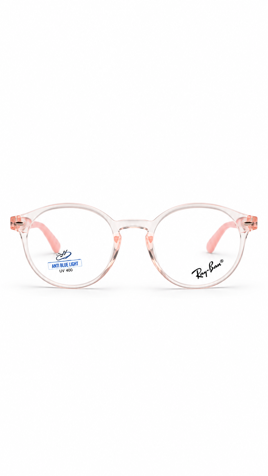 Ray-Ban Style 0035 Clear Pink & Coral Round Eyeglasses (44mm)