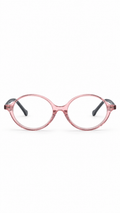 BA8017 Translucent Pink & Black Oval Eyeglasses (43mm)