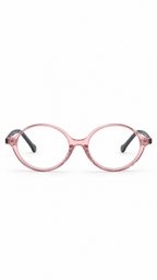 BA8017 Translucent Pink & Black Oval Eyeglasses (43mm)