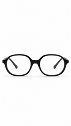 BA8019 Solid Black Round Oval Eyeglasses (43mm)