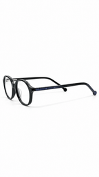 BA8019 Solid Black Round Oval Eyeglasses (43mm)