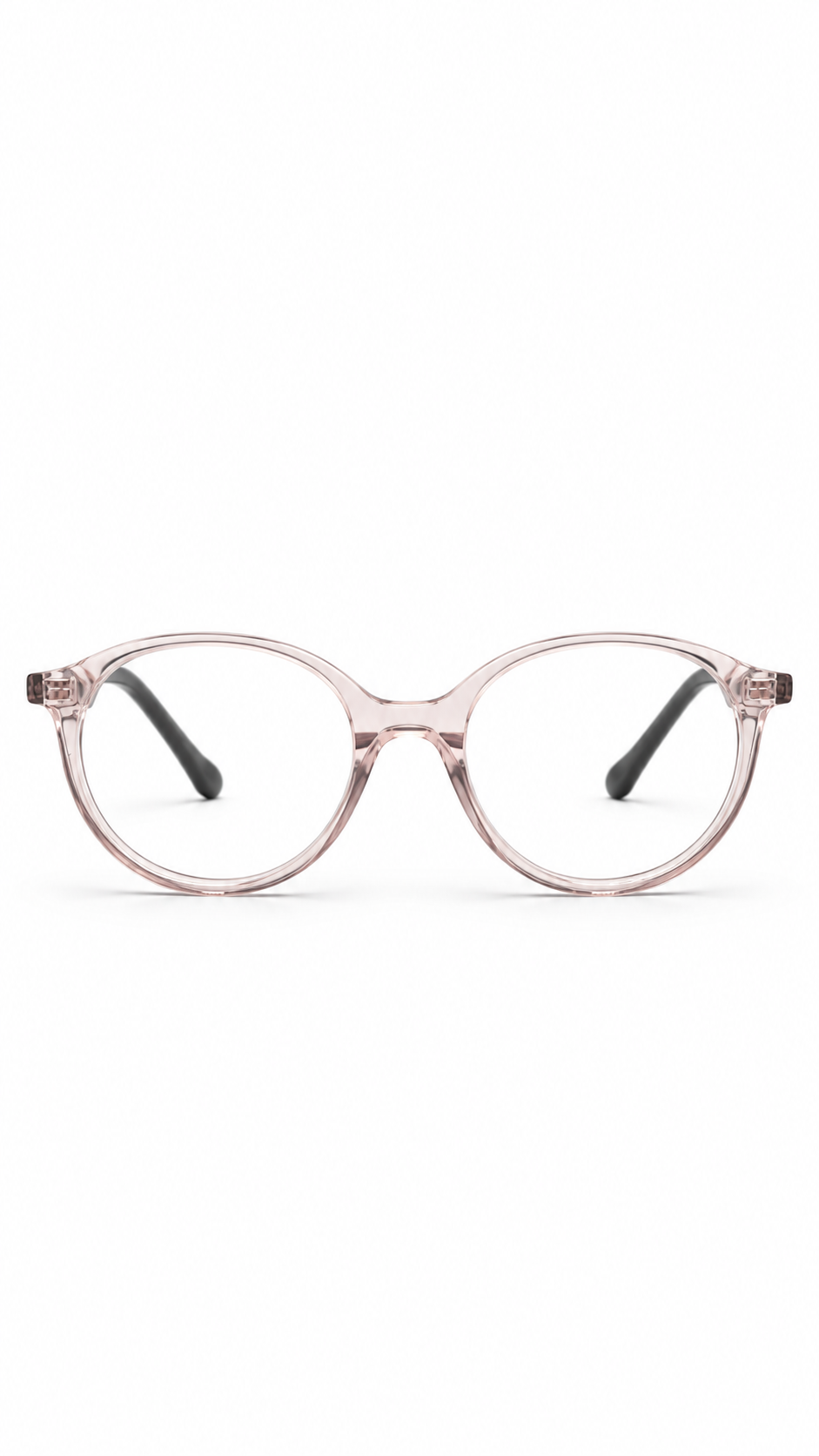 BA8025 Translucent Pink & Black Oval Eyeglasses (41mm)