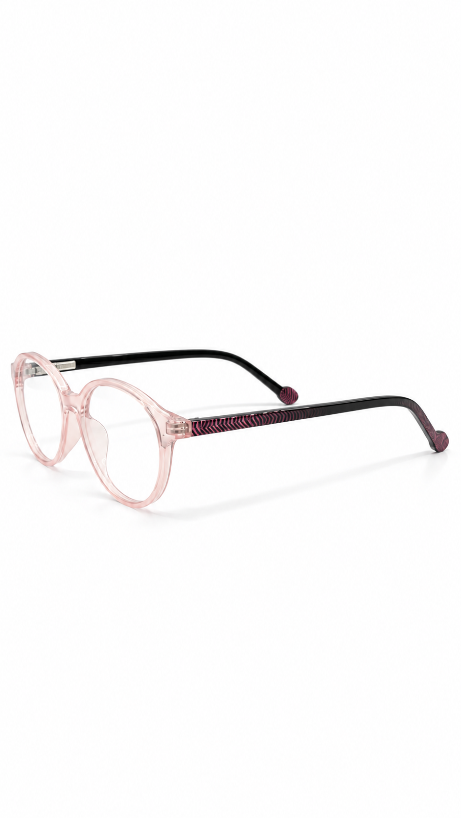 BA8025 Translucent Pink & Black Oval Eyeglasses (41mm)