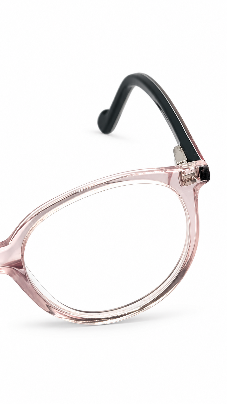 BA8025 Translucent Pink & Black Oval Eyeglasses (41mm)