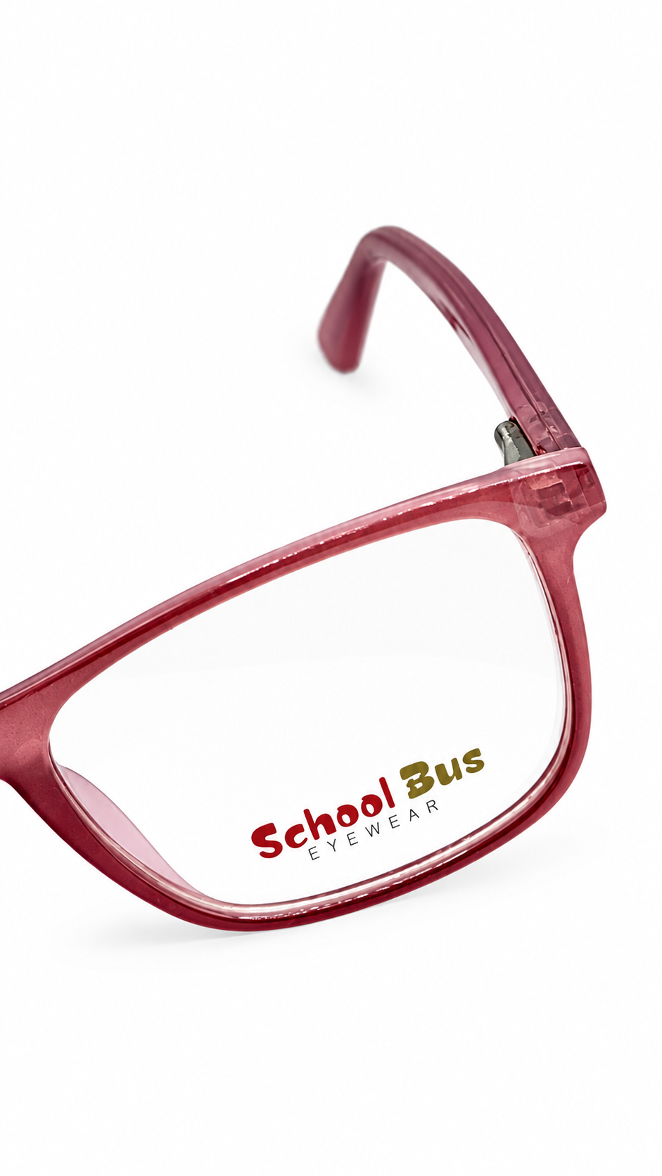School Bus GF013 Translucent Dusty Rose Rectangular Kids Glasses Frame 46-16-130