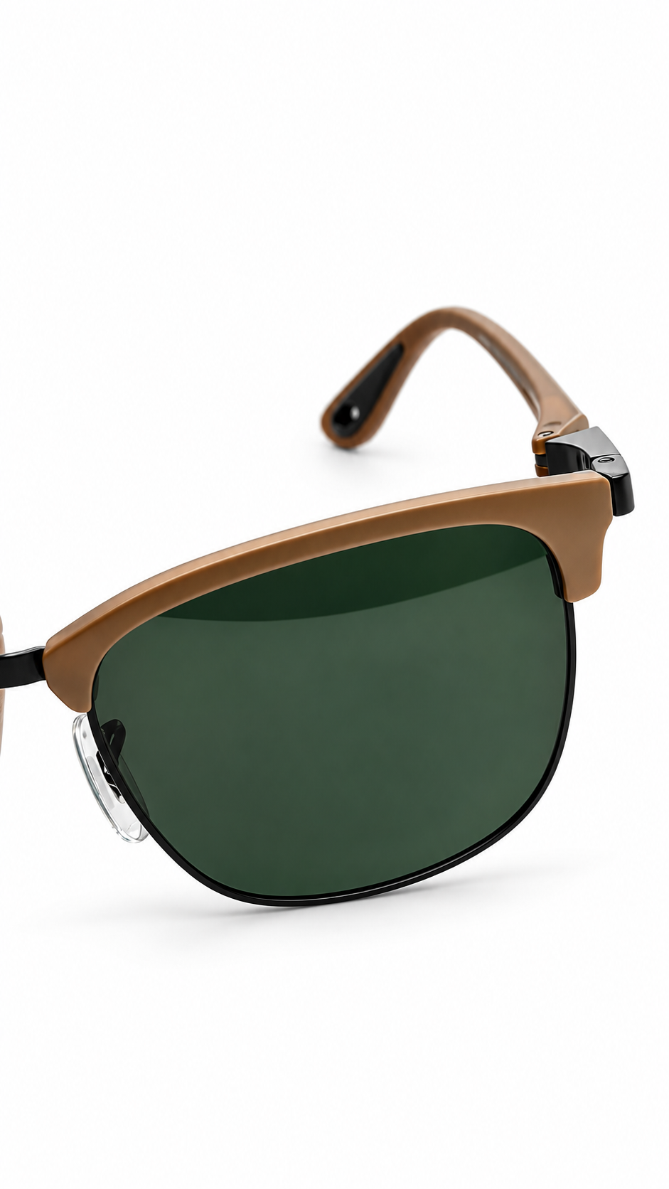 Ray-Ban Olive Browline Sunglasses with Dark Green Lenses
