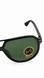 Ray-Ban Black Aviator Sunglasses with Green G-15 Style Lenses