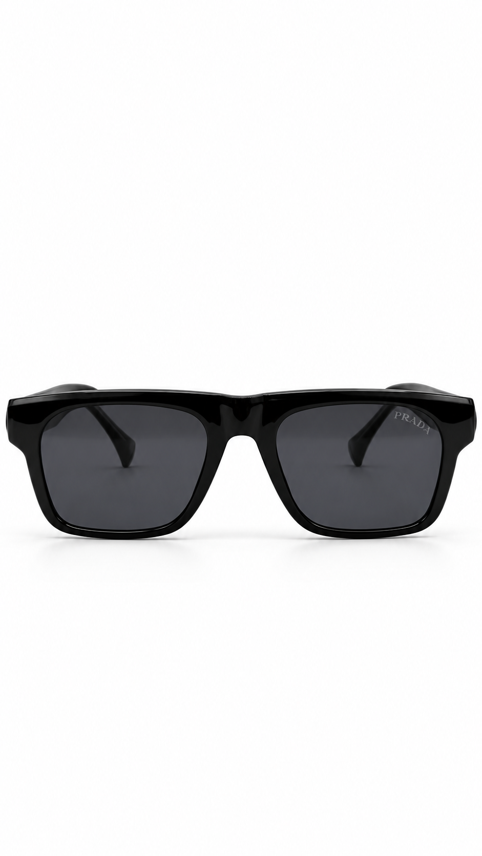 Prada Brown Gradient Square Sunglasses – Transparent Grey & Amber Frame